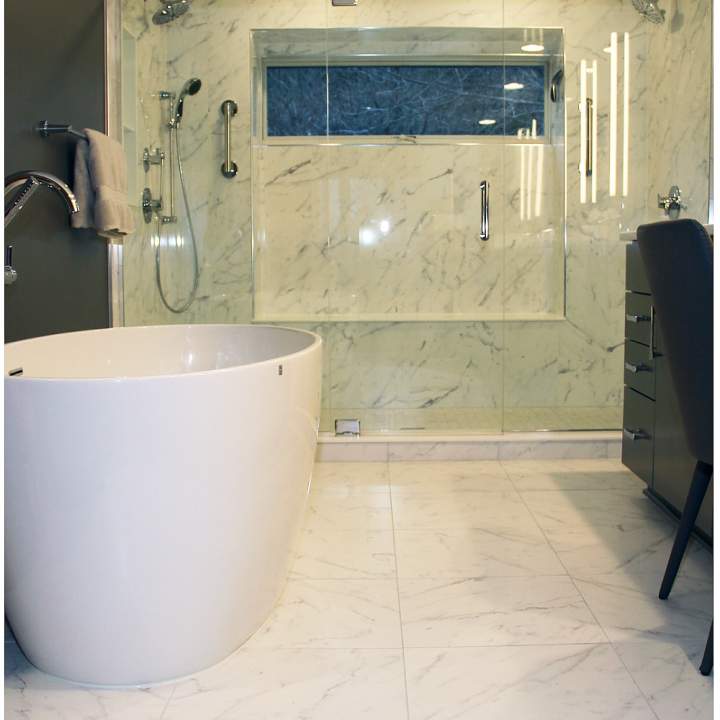 Before & After Contemporary Master Bath with Freestanding Tub